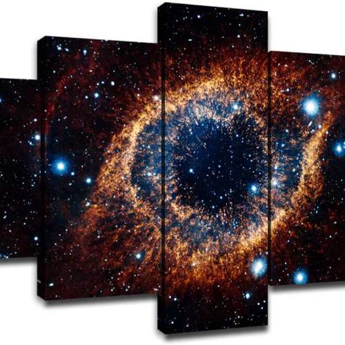 5 Piece Space Nebula Canvas Prints