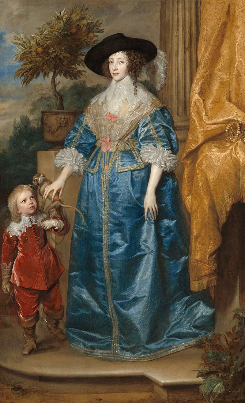 Henrietta Maria and the dwarf, Sir Jeffrey Hudson, 1633