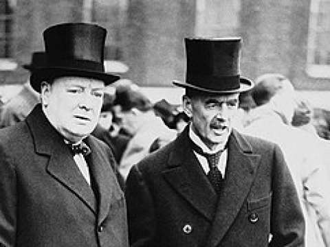 Churchill and Neville Chamberlain, the chief proponent of appeasement.