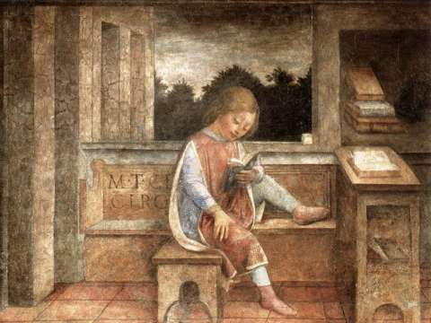 The Young Cicero Reading by Vincenzo Foppa (fresco, 1464), now at the Wallace Collection