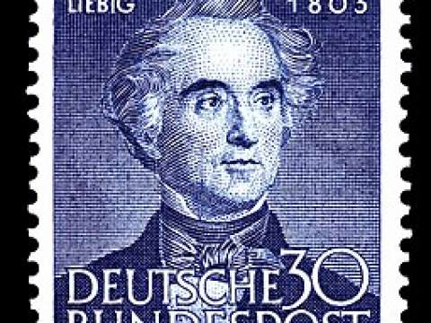 German stamp picturing Justus von Liebig, 1953