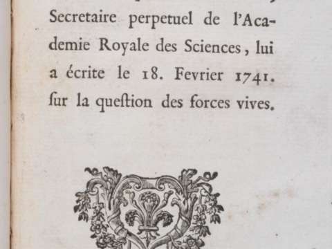 Réponse de Madame la Marquise du Chastelet, 1741