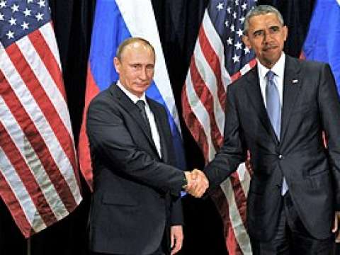 Obama meets Russian President Vladimir Putin in September 2015.