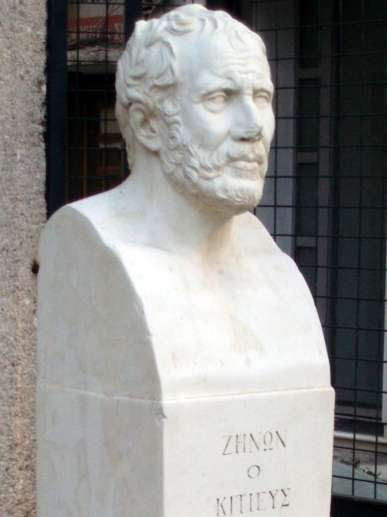Modern bust of Zeno in Athens