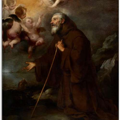 The Vision of Saint Francis Canvas Print