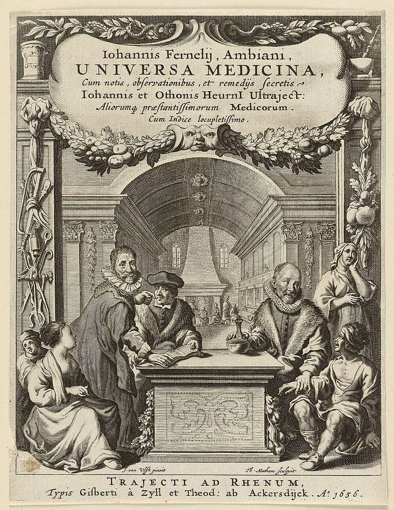 Jean Fernel. Universa medicina. Utrecht: Gijsbert van Zijll en Dirck van Ackersdijck, 1656.