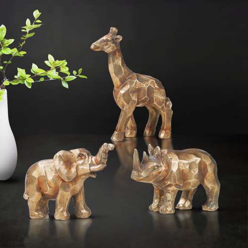 Giftchy Elephant, Giraffe & Rhinoceros Figurines Set