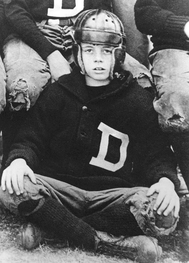 Kennedy in a football uniform at Dexter School (Massachusetts), 1926