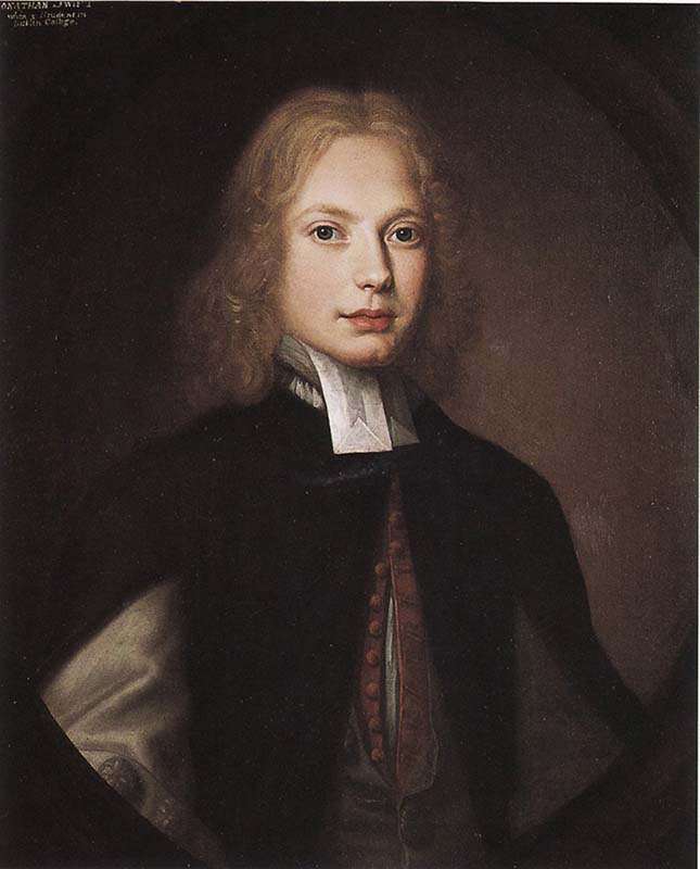 Jonathan Swift in 1682, by Thomas Pooley. The artist had married into the Swift family