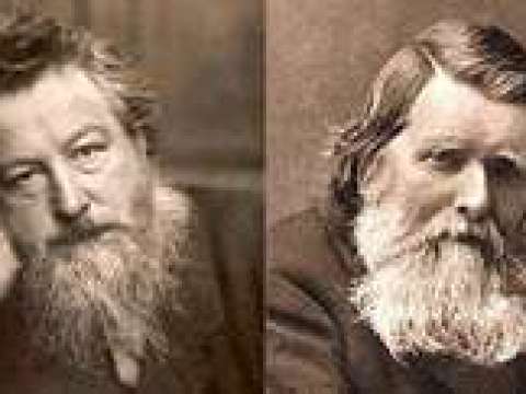 William Morris (left) and John Ruskin: important influences on Shaw's aesthetic views