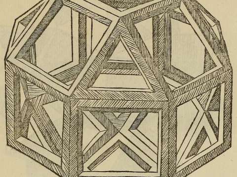 Rhombicuboctahedron as published in Pacioli's Divina proportione (1509)