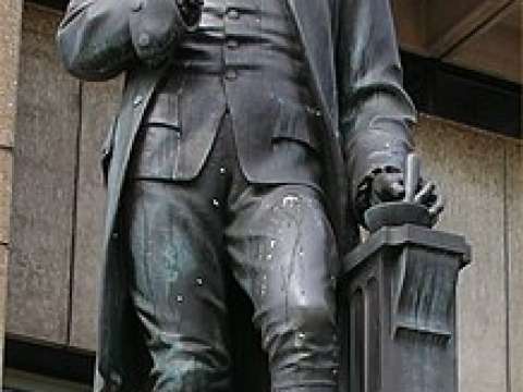 Statue of Priestley by Francis John Williamson, in Chamberlain Square, Birmingham, England