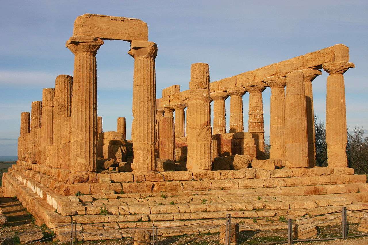 The temple of Hera at Akragas, built when Empedocles was a young man, c. 470 BC.