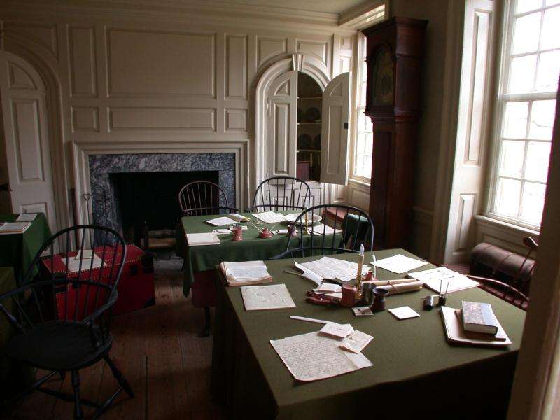 Aides-de-camp's office inside Washington's Headquarters at Valley Forge. 