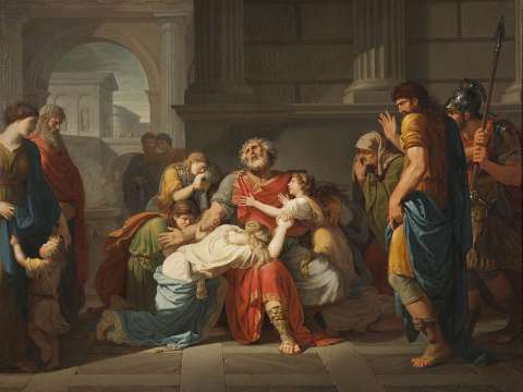 The Blind Oedipus Commending his Children to the Gods (1784) by Bénigne Gagneraux.