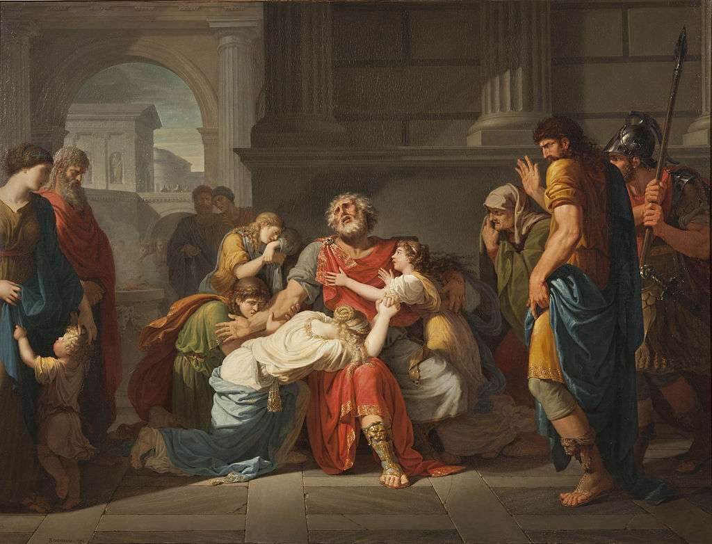 The Blind Oedipus Commending his Children to the Gods (1784) by Bénigne Gagneraux.