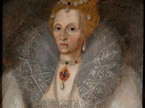 Portrait of Elizabeth I attributed to Marcus Gheeraerts the Younger or his studio, c. 1595.