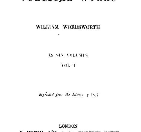 The Poetical Works Of William Wordsworth - Vol. 1