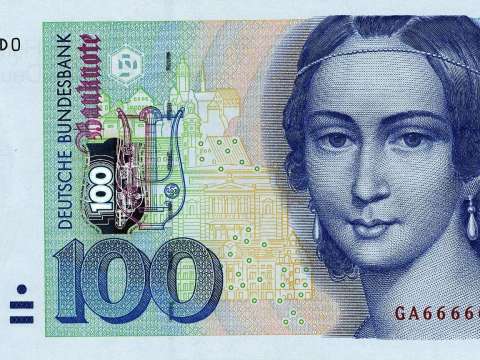 Schumann on the 100 DM banknote