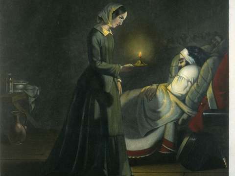 Florence Nightingale, an angel of mercy. Scutari hospital 1855.