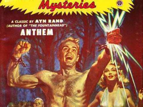 Rand's novella Anthem was reprinted in the June 1953 issue of the pulp magazine Famous Fantastic Mysteries.