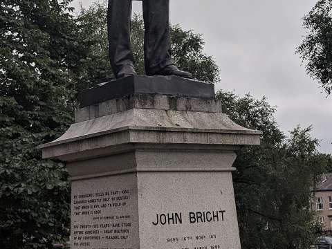 Statue of John Bright in Broadfield Park, Rochdale, Lancashire