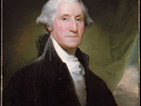 Portrait of George Washington by Gilbert Stuart, 1795. Washington rarely consulted Vice President Adams, who often felt marginalized and overshadowed by Washington's prestige.