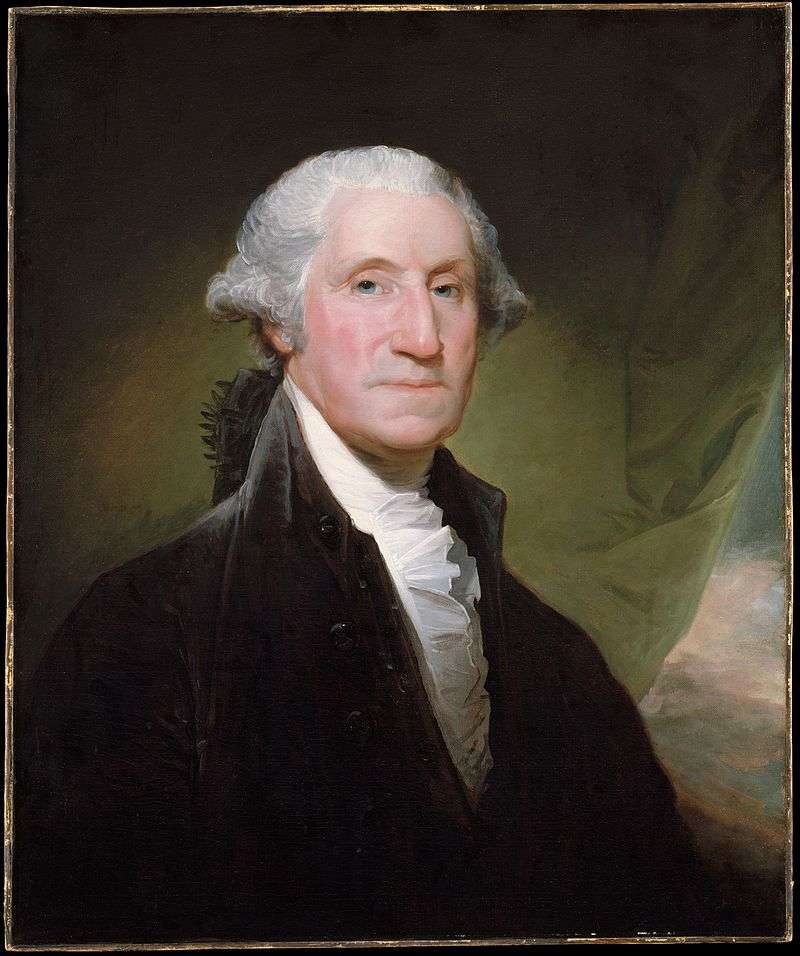 Portrait of George Washington by Gilbert Stuart, 1795. Washington rarely consulted Vice President Adams, who often felt marginalized and overshadowed by Washington's prestige.