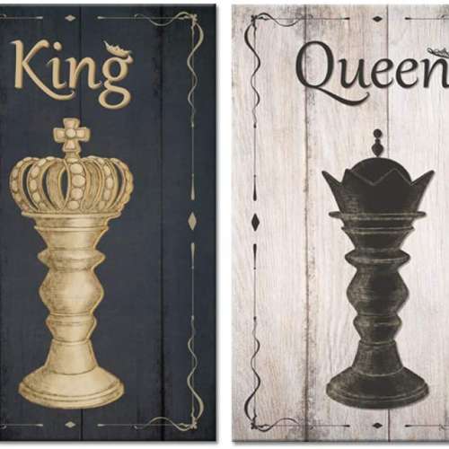 Black and White King and Queen Poster Print