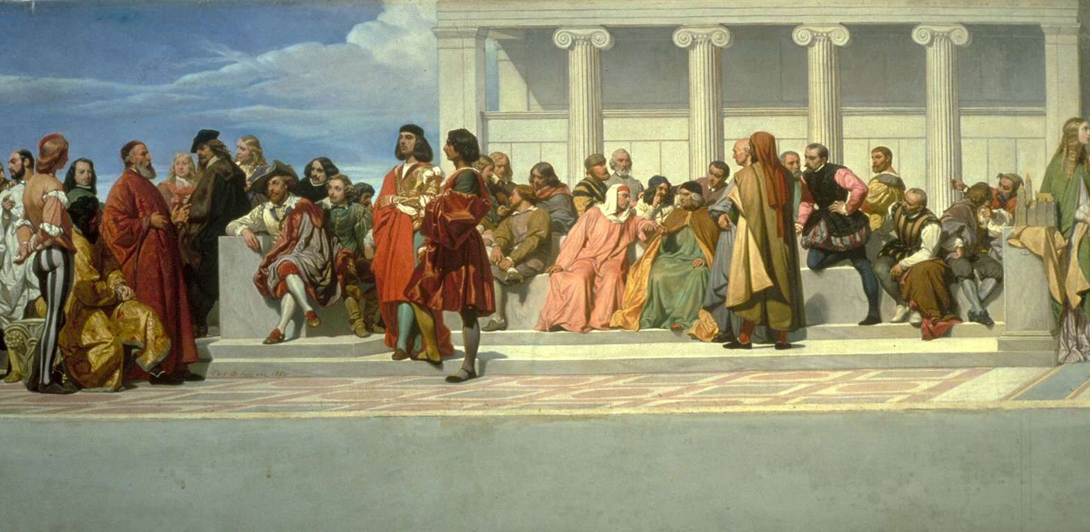 In this replica painting by artist Charles Béranger, located in the Walters Art Museum, Phidias is depicted in the center of the auditorium.