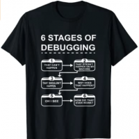 6 Stages of Debugging T-Shirt