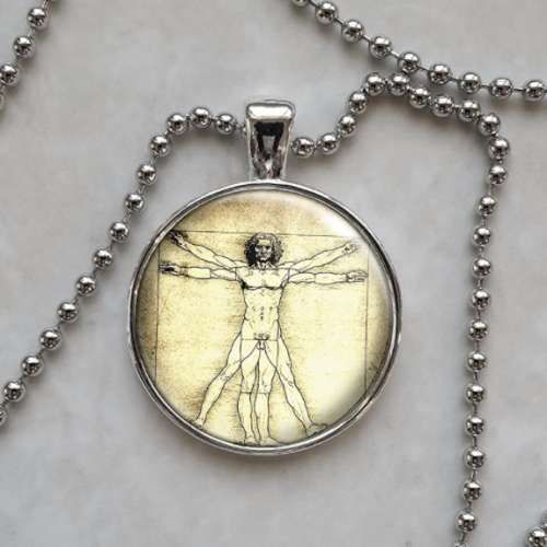 Vitruvian Man Leonardo da Vinci Pendant Necklace