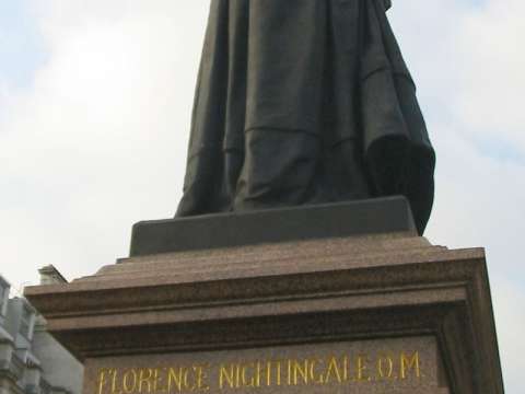 Statue of Nightingale by Arthur George Walker in Waterloo Place, London