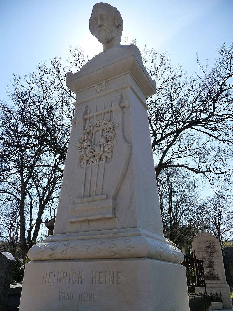Heine's bust on his grave in Montmartre, Paris