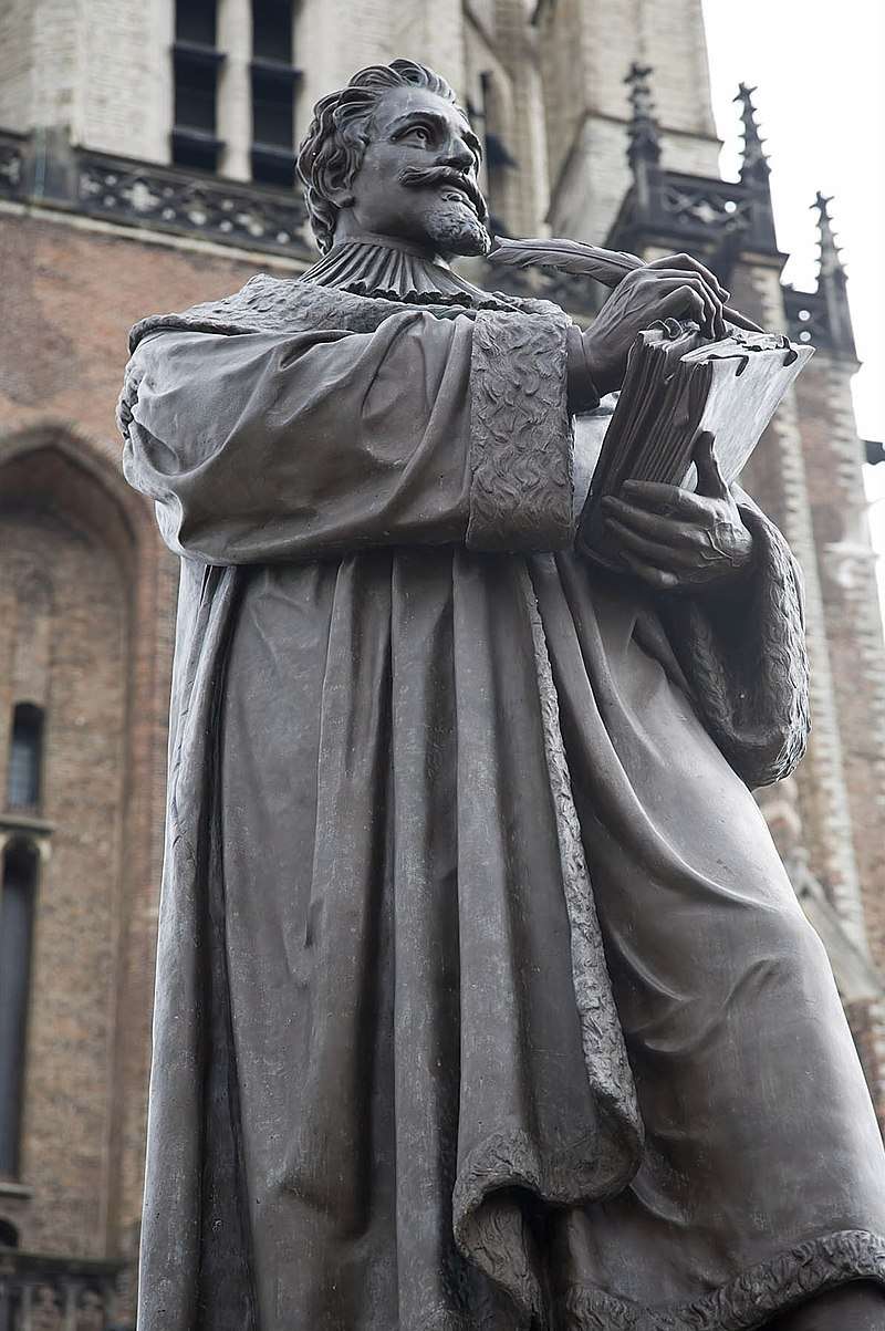 Statue of Hugo Grotius in Delft, the Netherlands