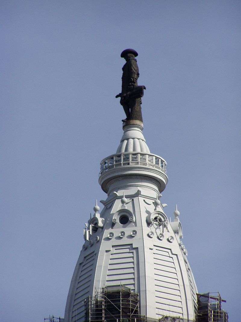 Bronze statue of William Penn atop Philadelphia City Hall