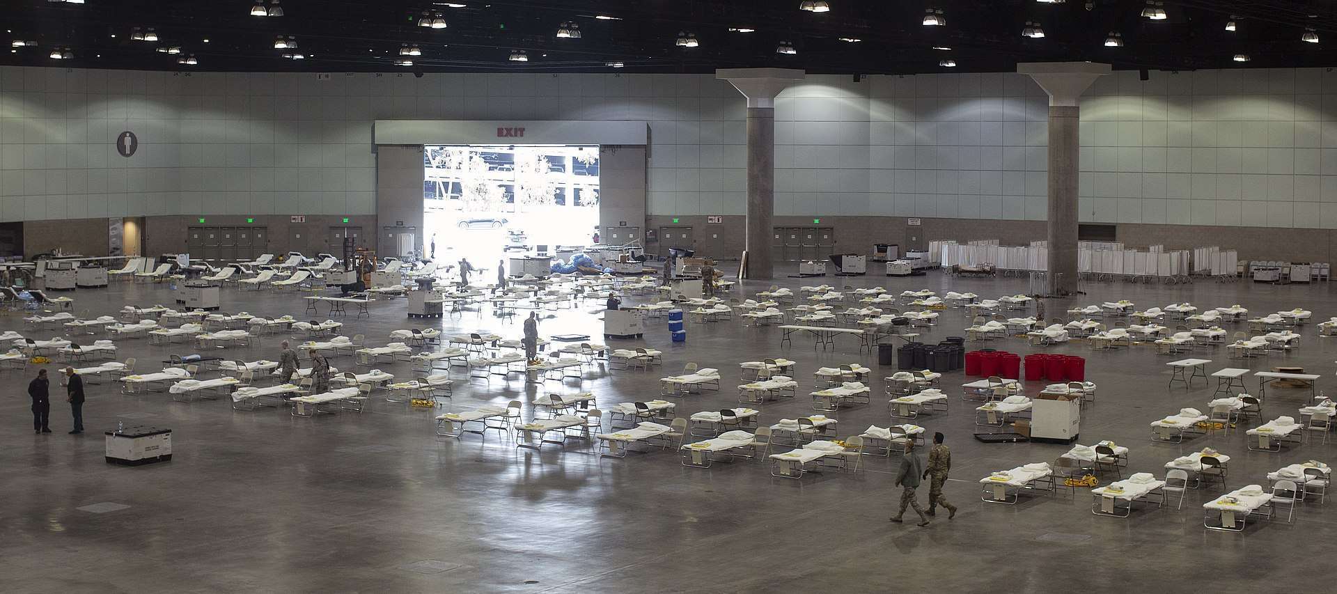 The Los Angeles Convention Center converted into a COVID-19 field hospital (March 2020)