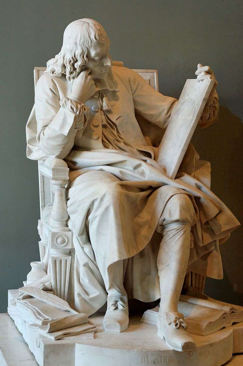 Pascal studying the cycloid, by Augustin Pajou, 1785, Louvre