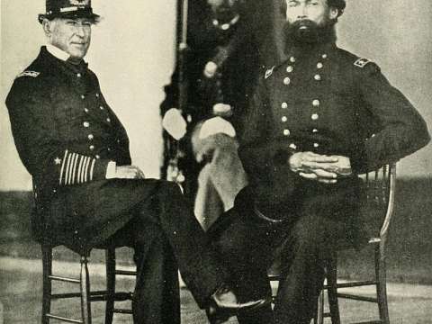 Rear admiral David Farragut and General Gordon Granger