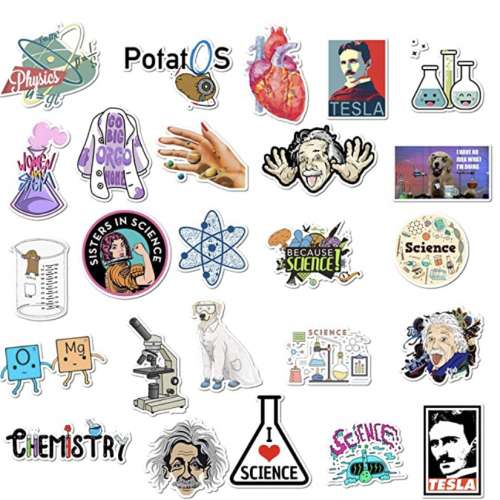 50pcs Laboratory Physics Chemistry Graffiti Stickers 