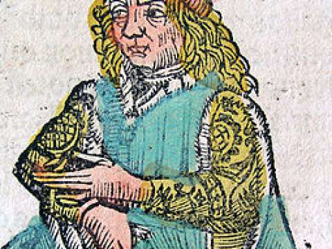 Theophrastus, depicted as a medieval scholar in the Nuremberg Chronicle