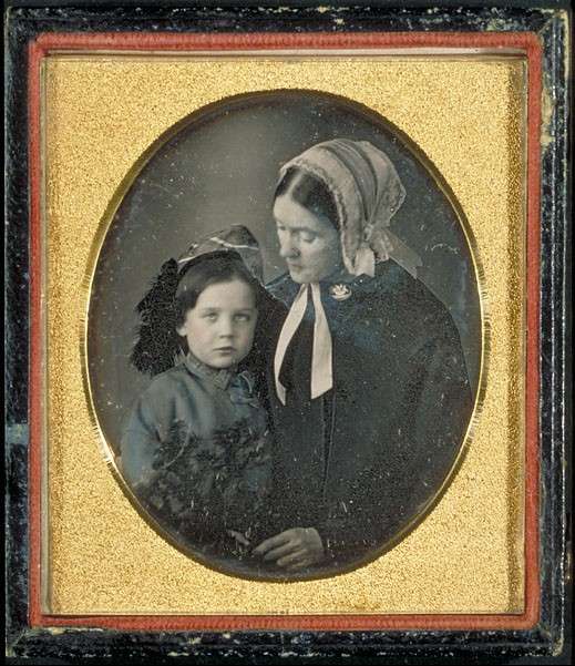 Daguerreotype of Lidian Jackson Emerson and her son Edward Waldo Emerson, circa 1850