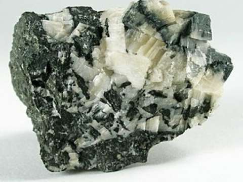 Berzelianite included in calcite from the Skrikerum mine in Sweden