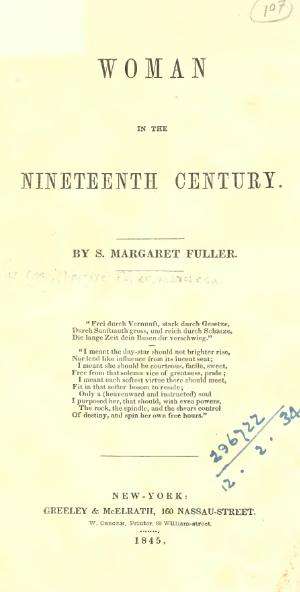 Title page of Woman in the Nineteenth Century (1845)
