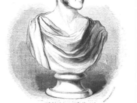 Depiction of Greenough's bust of Prescott in the June 1850 edition of Harper's new monthly magazine