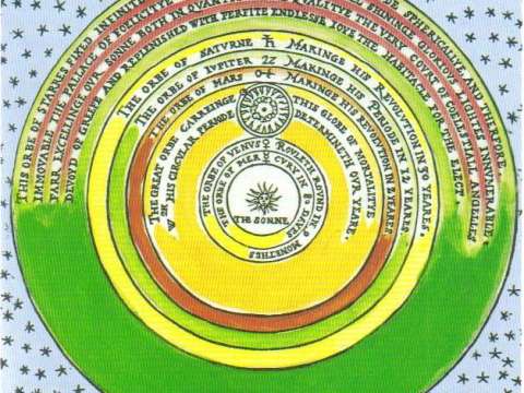 An illustration of the Copernican universe from Thomas Digges' book