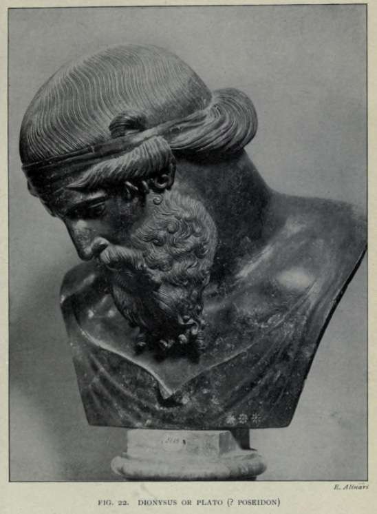 Bust excavated at the Villa of the Papyri, possibly of Dionysus, Plato or Poseidon.