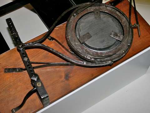 Herschel's mirror polisher, on display in the Science Museum, London