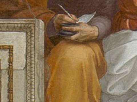 Detail of Raphael's painting The School of Athens, 1510–1511.
