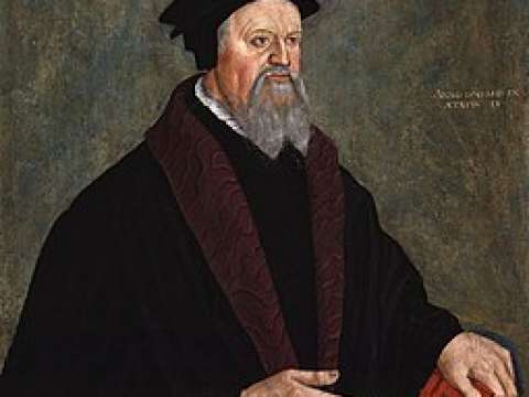 Peter Martyr (Pietro Martire Vermigli) greatly assisted Cranmer in the English Reformation. Portrait by Hans Asper, 1560.